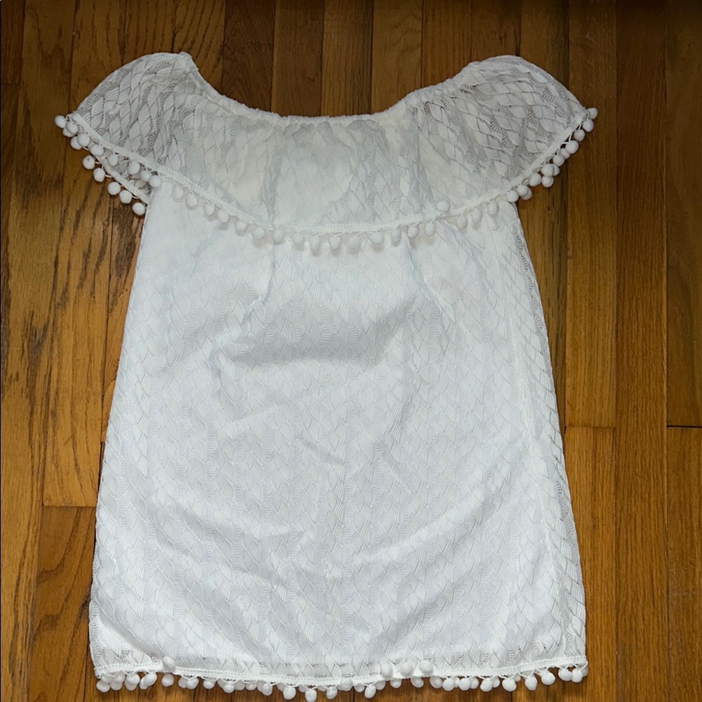CUPSHE Off Shoulder Pom-Pom Mini Dress